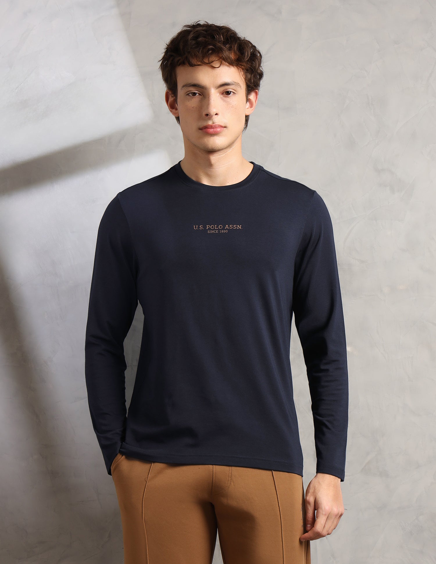 Brethable Full Sleeve PE006-PL Lounge T-Shirt - Pack Of 1 Navy - U.S. Polo Assn. India | Large