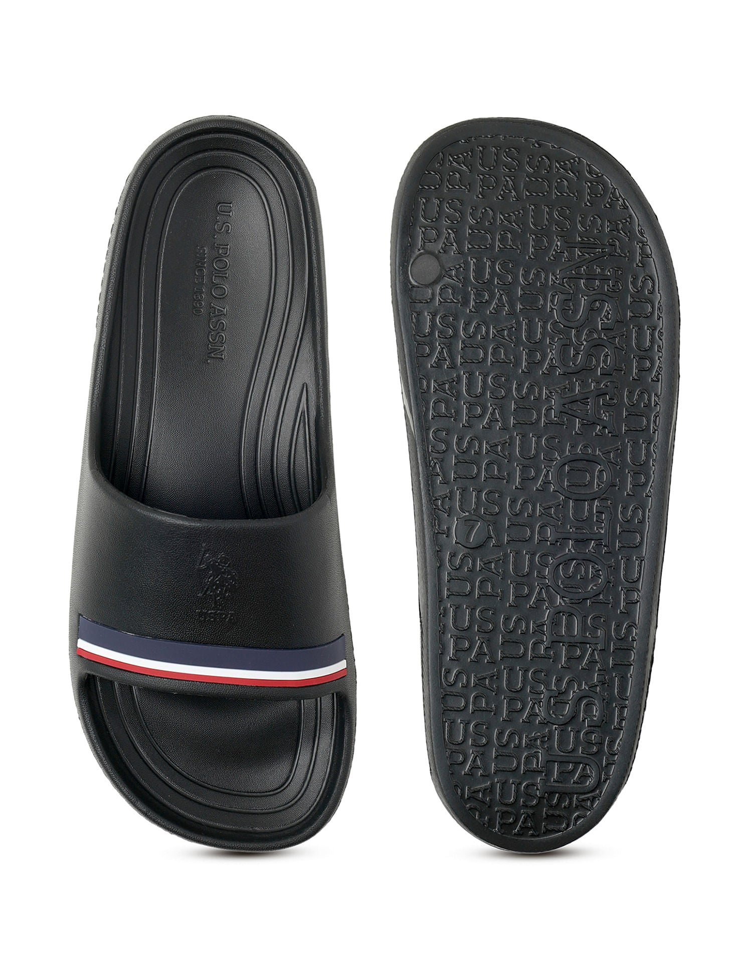 Men Easton 2.0 Black Foam Walk Sliders Black - U.S. POLO ASSN. | Large