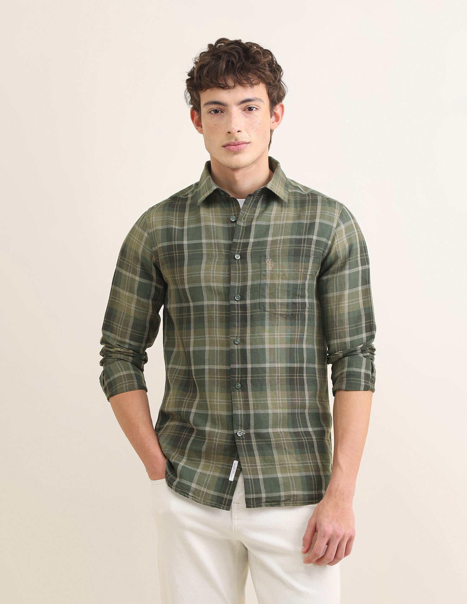 Sotogrande Regular Fit Shirt Olive - U.S. Polo Assn. India | Large