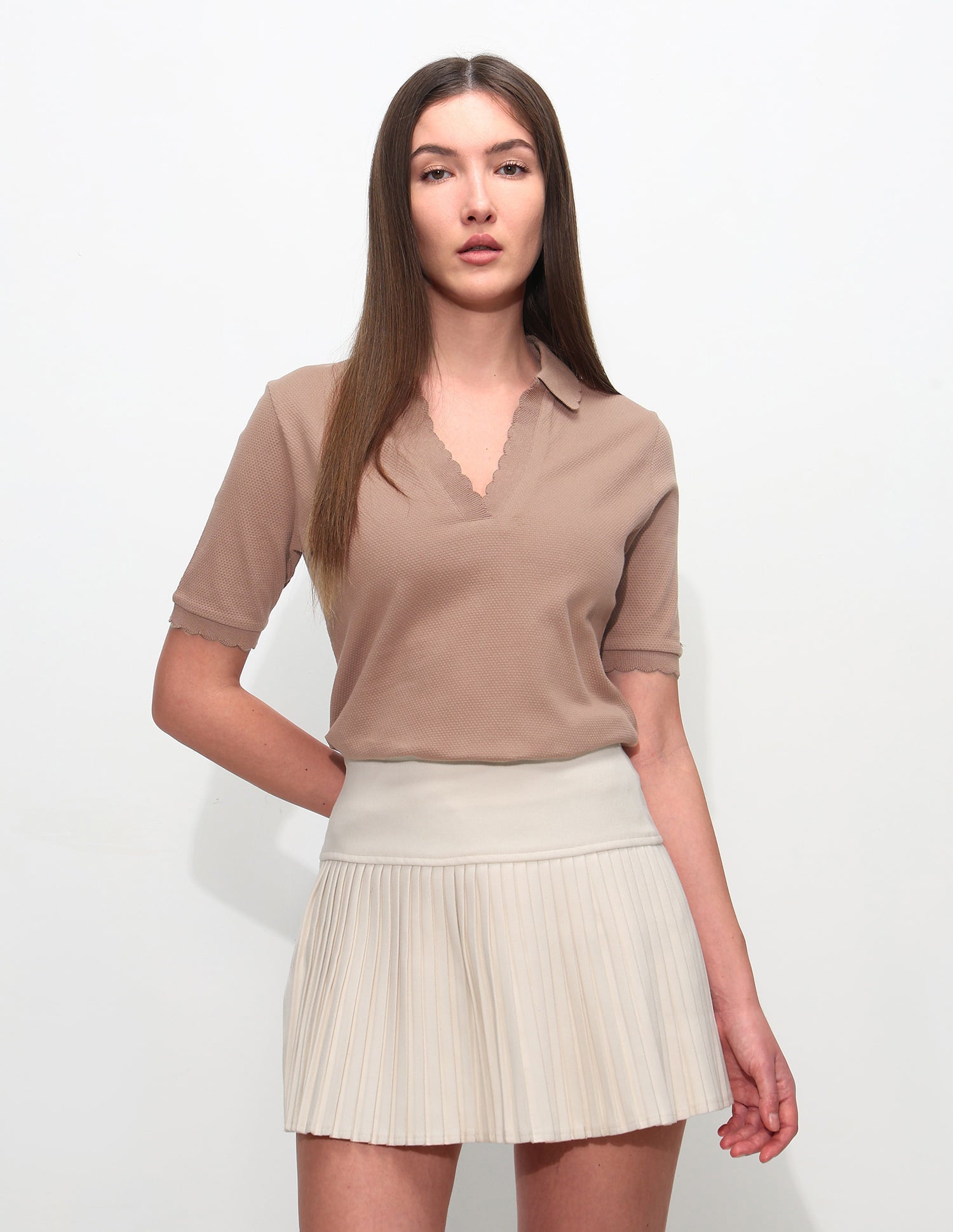 Regular Fit Textured Polo Shirt Light Brown - U.S. Polo Assn. India | Large