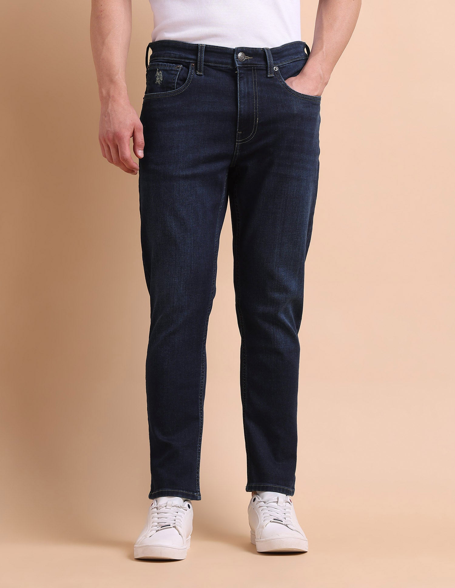 Cole Comfort Cropped Fit Blue Jeans Blue - U.S. POLO ASSN. | Large