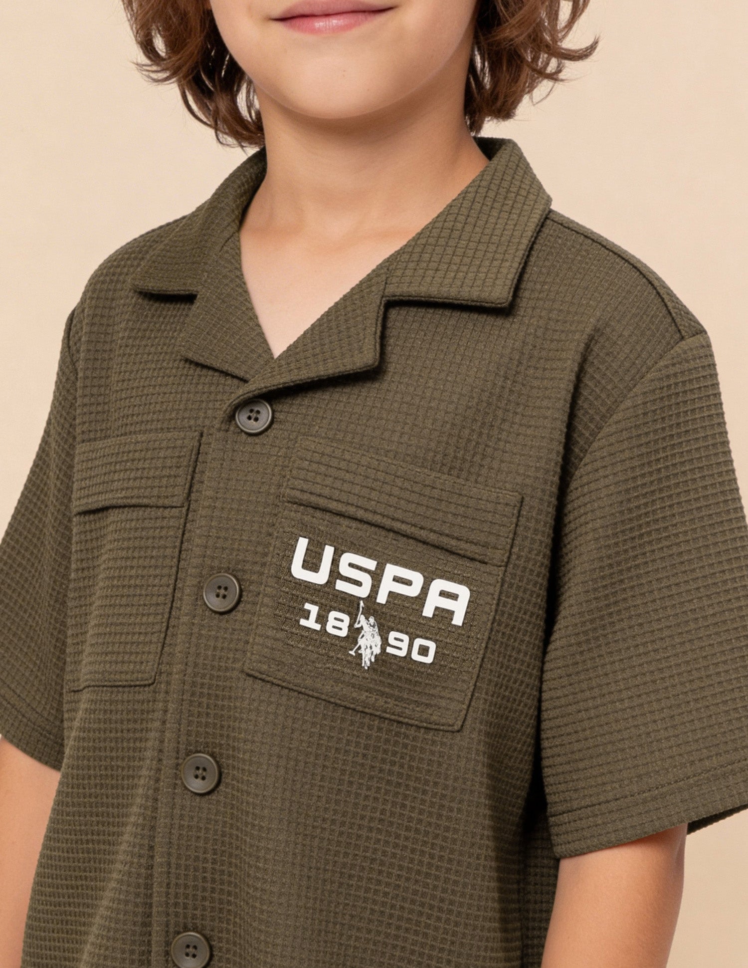 Textured Knitted Shirt Brown - U.S. Polo Assn. India | Large