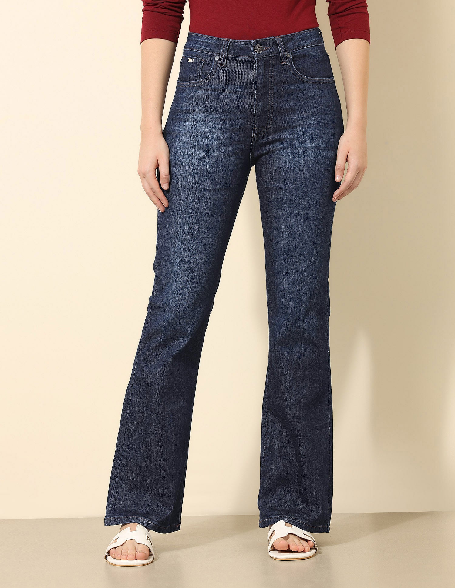 High-Rise Bootcut Jeans Dark Blue - U.S. Polo Assn. India | Large