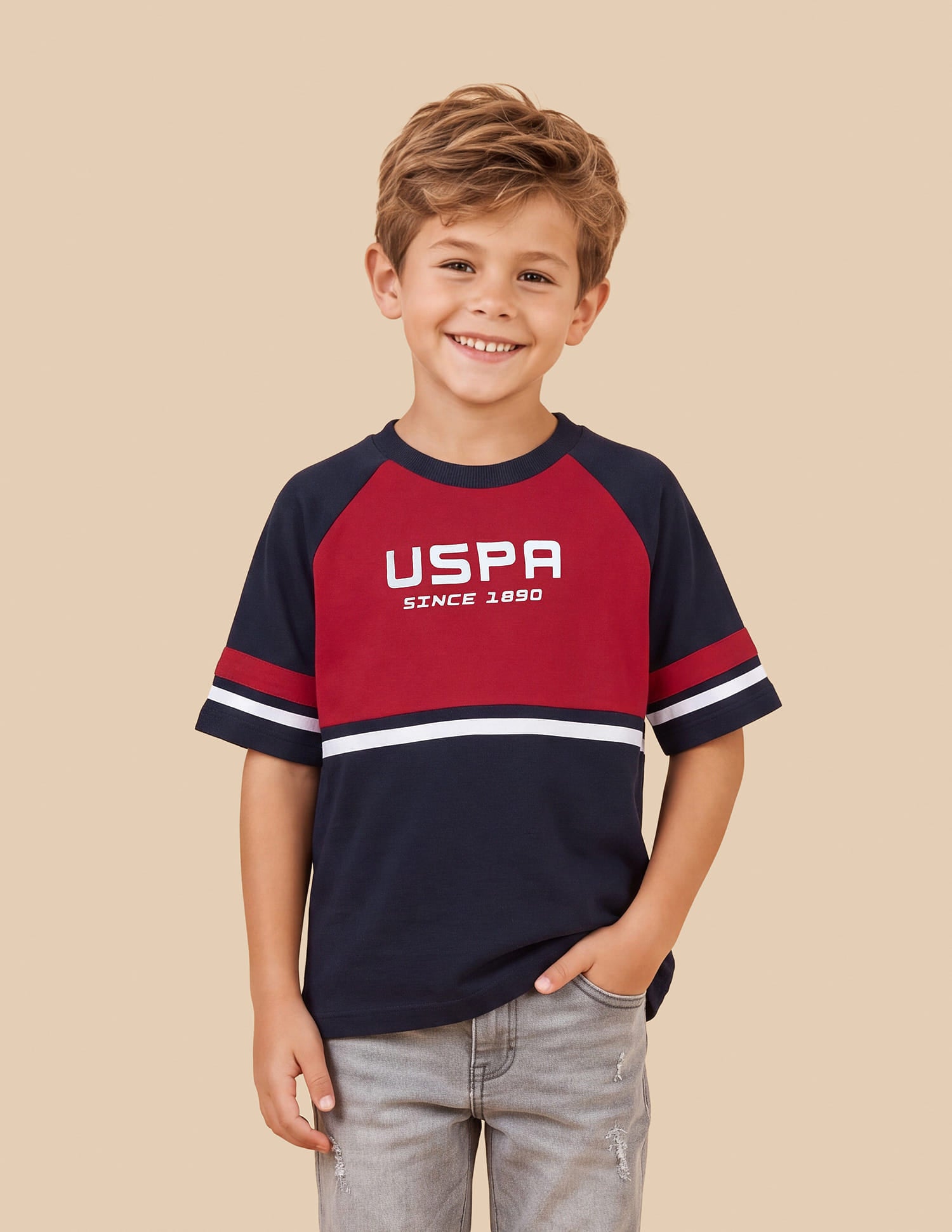 Brand Printed Oversized Fit T-Shirt Blue - U.S. Polo Assn. India | Large