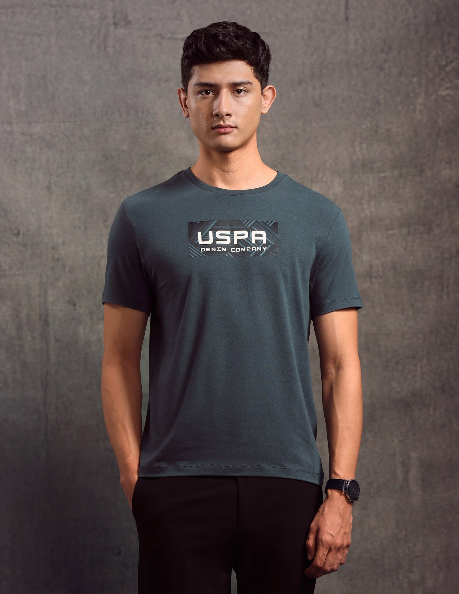 Brand Printed Regular Fit T-shirt Teal - U.S. POLO ASSN. | Large