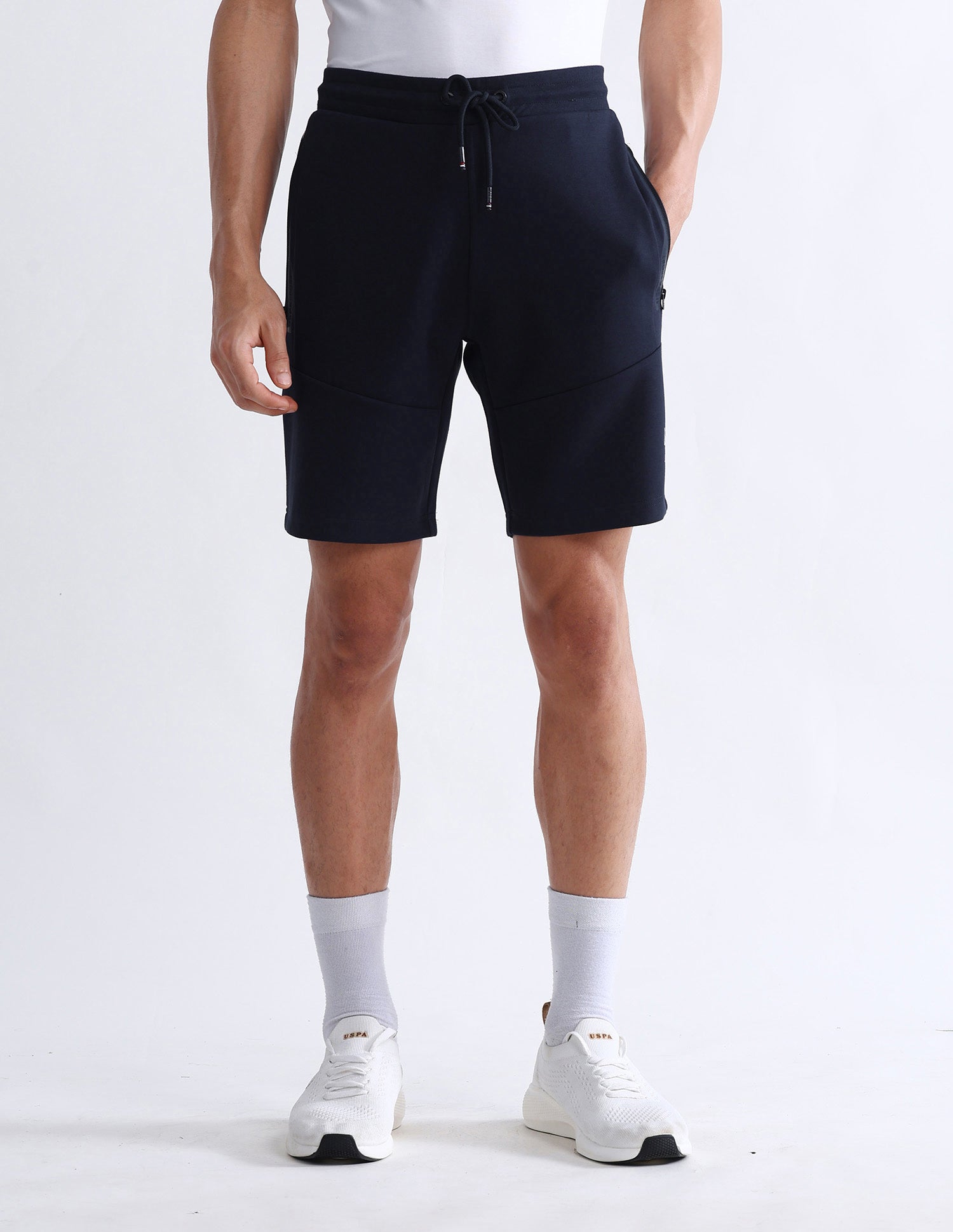 Solid Slim Fit Active Shorts Navy - U.S. Polo Assn. India | Large