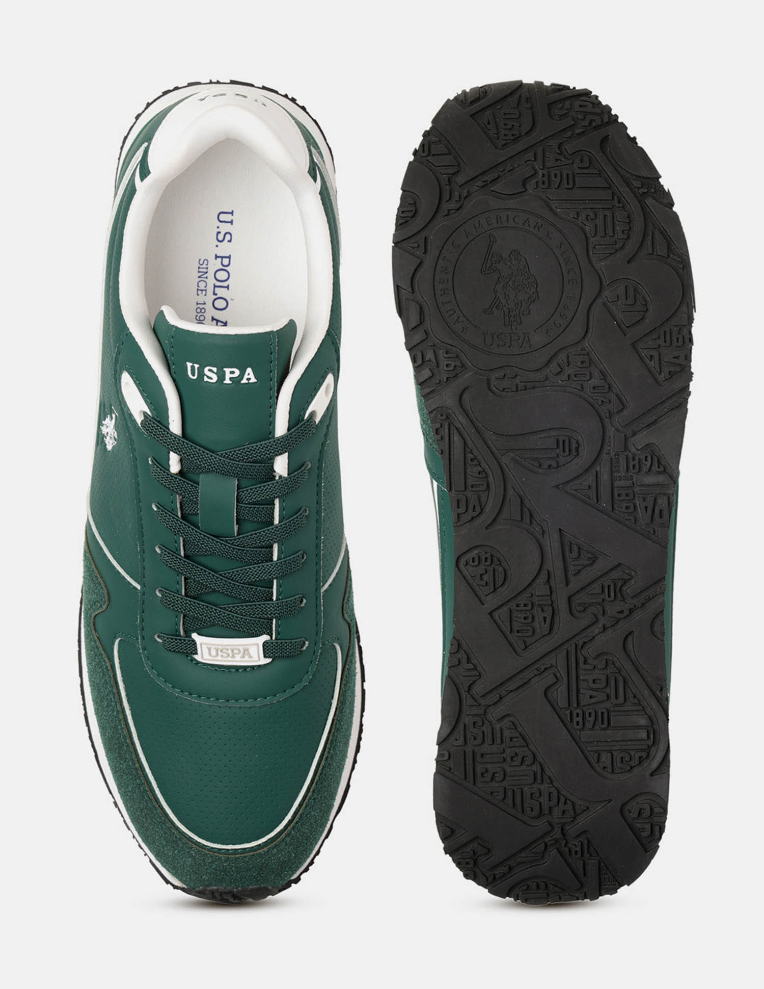 Men Lowen 2.0 Colour Blocked Sneakers Green - U.S. Polo Assn. India | Large