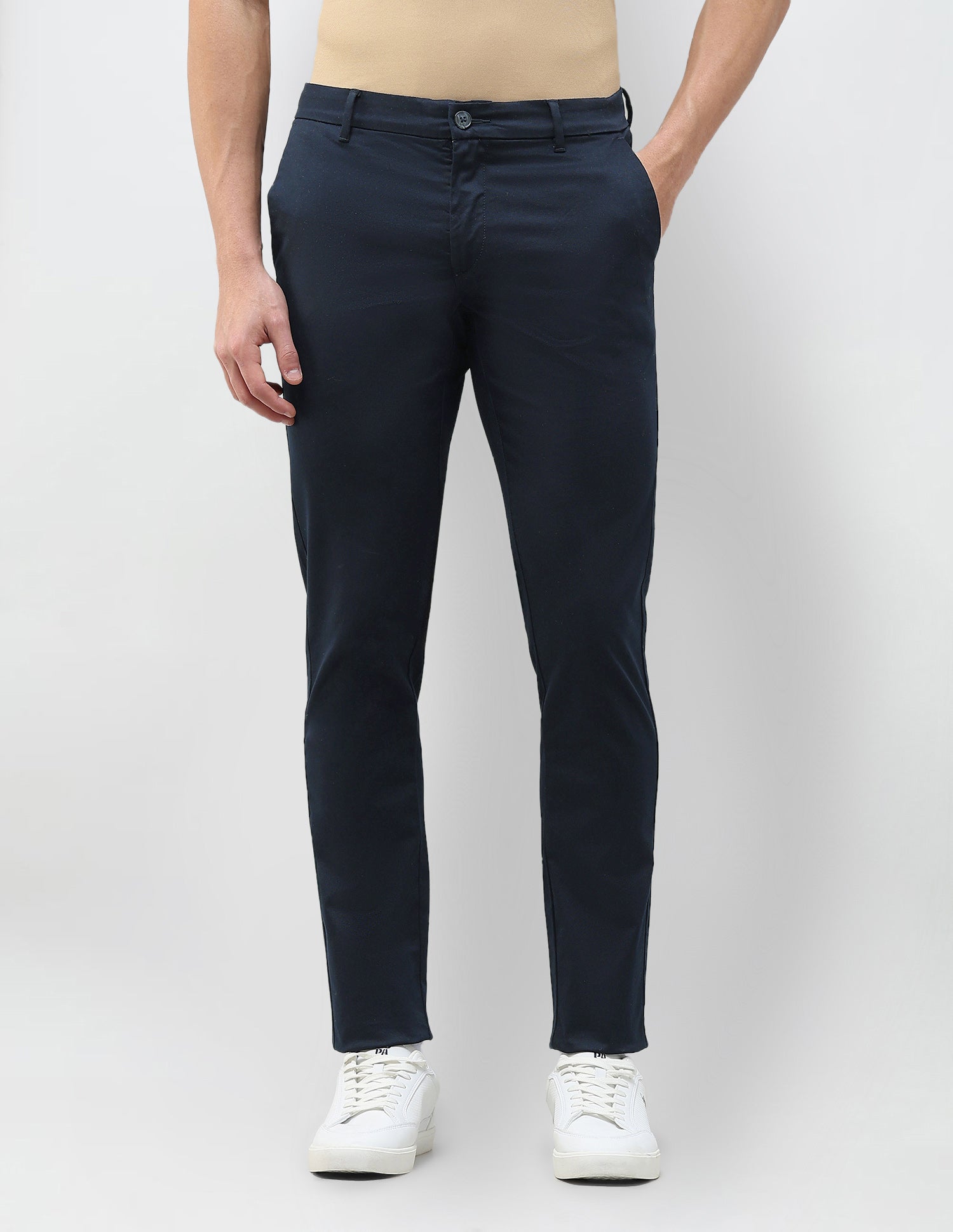 Austin Slim Fit Dobby Trousers Navy - U.S. Polo Assn. India | Large