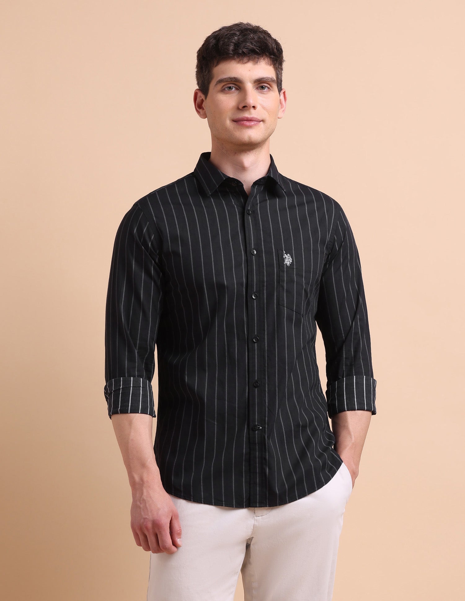 Vertical Striped Tailored Fit Shirt