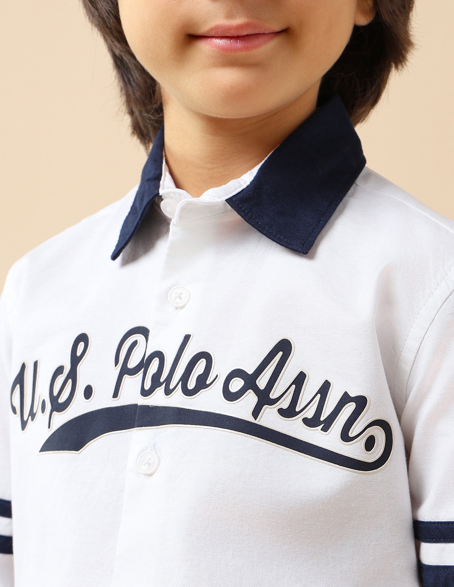 Boys Brand Embossed Oxford Shirt White - U.S. POLO ASSN. | Large
