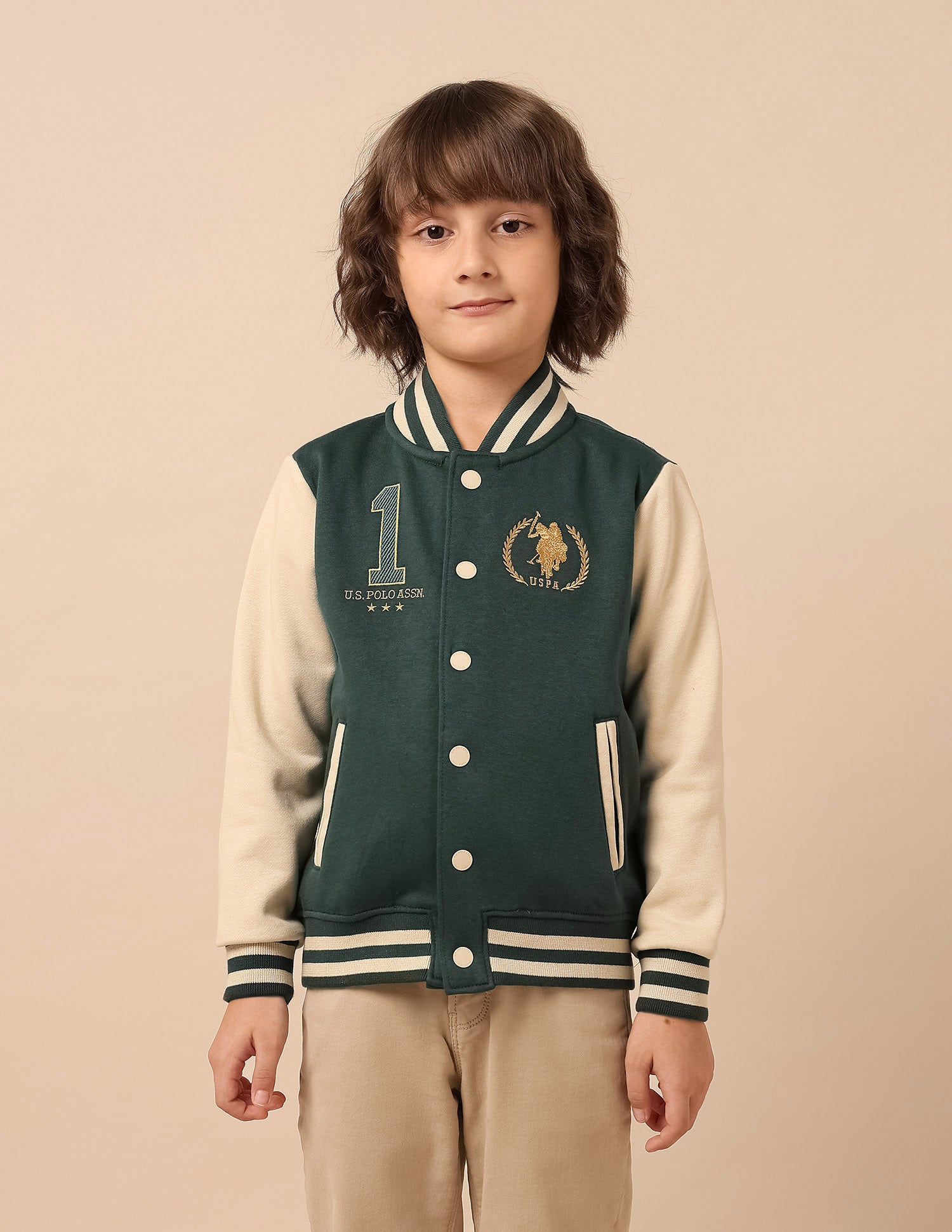 Boys Brand Embroidered Regular Fit Sweatshirt Dark Green - U.S. POLO ASSN. | Large