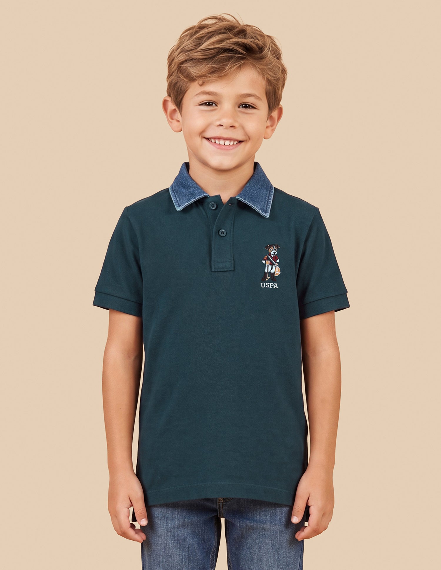 Solid Regular Fit Polo Shirt Teal - U.S. Polo Assn. India | Large