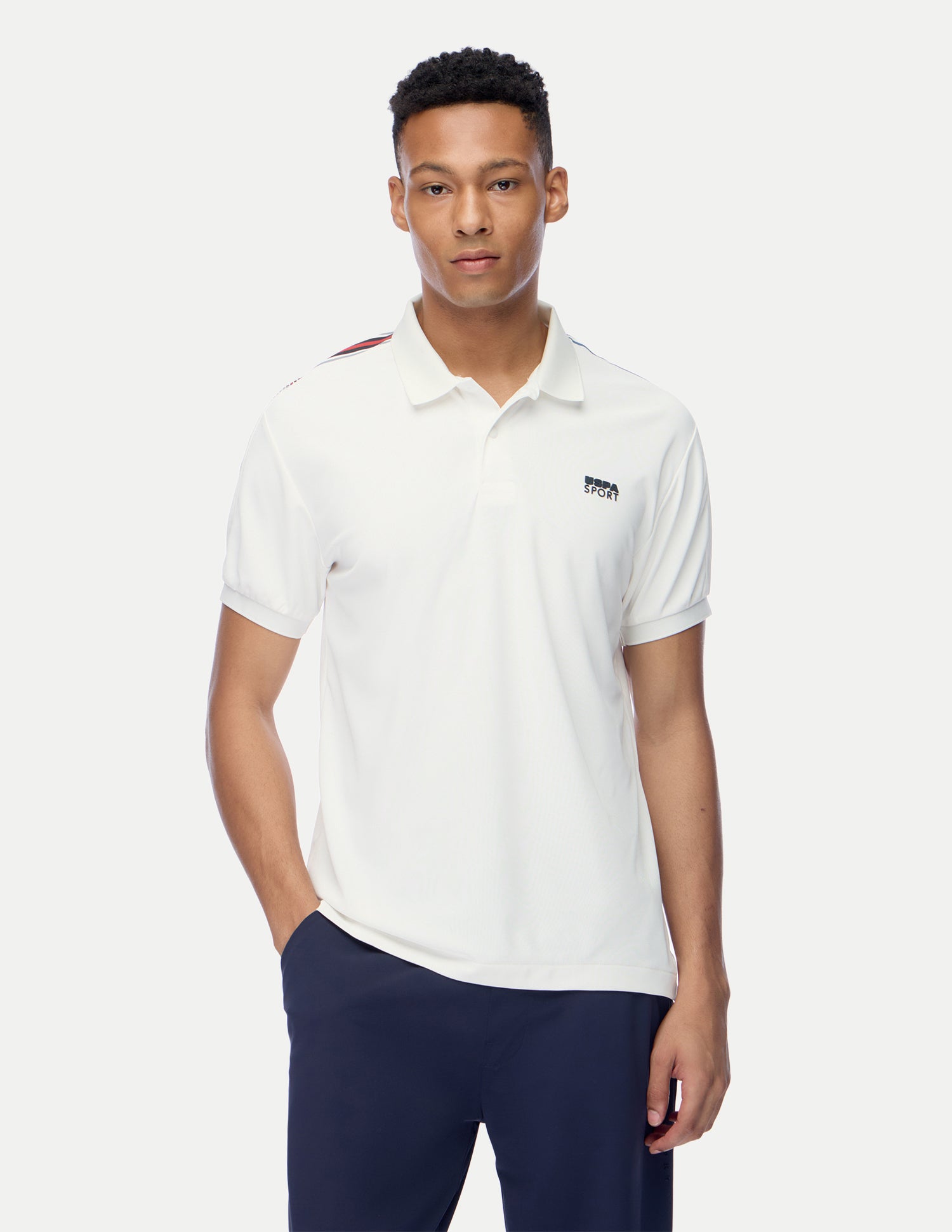 Solid Regular Fit Active Polo Shirt White - U.S. Polo Assn. India | Large