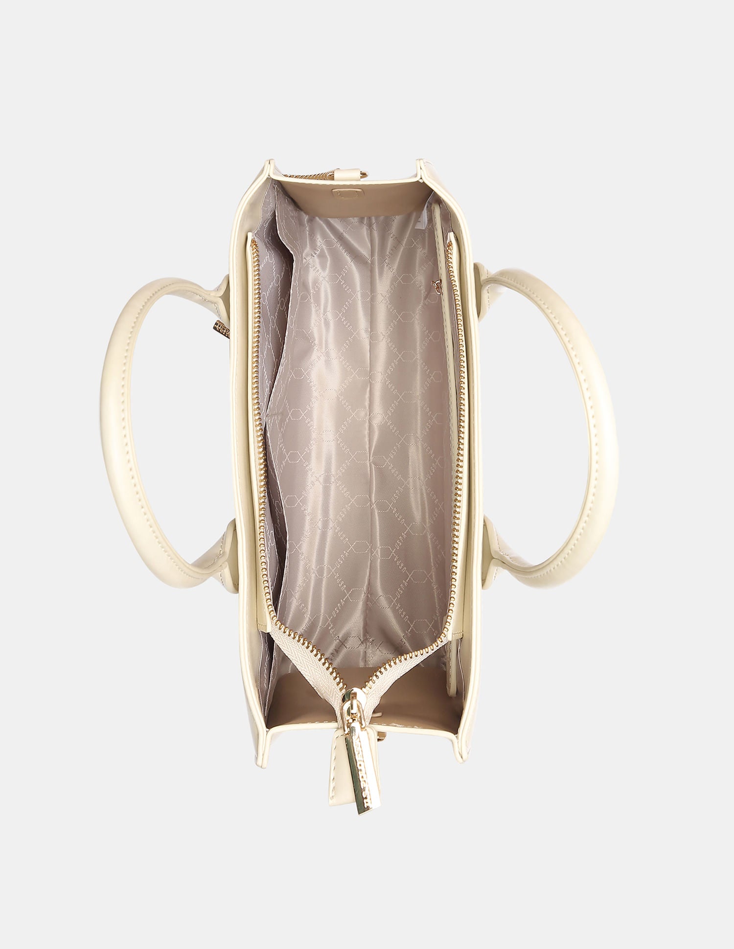 Women Bonnie Satchel Bag with Chain Card Holder Off White - U.S. POLO ASSN. | Large