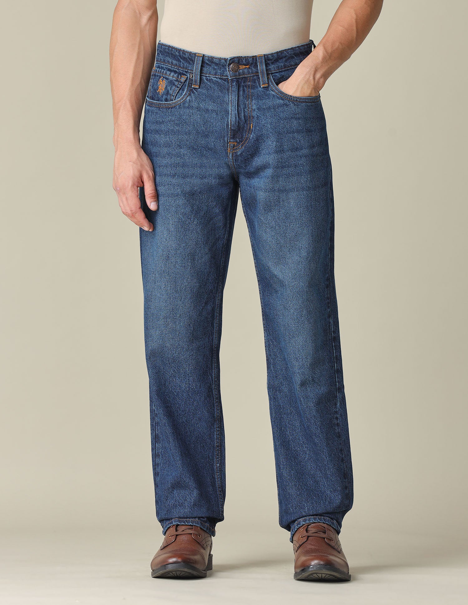 Shawn Relaxed Fit Blue Jeans Dark Indigo - U.S. POLO ASSN. | Large