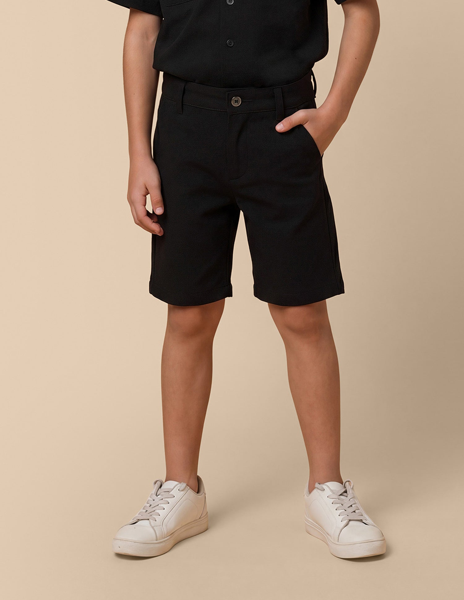 Slim Fit Mid Rise Shorts Black - U.S. Polo Assn. India | Large