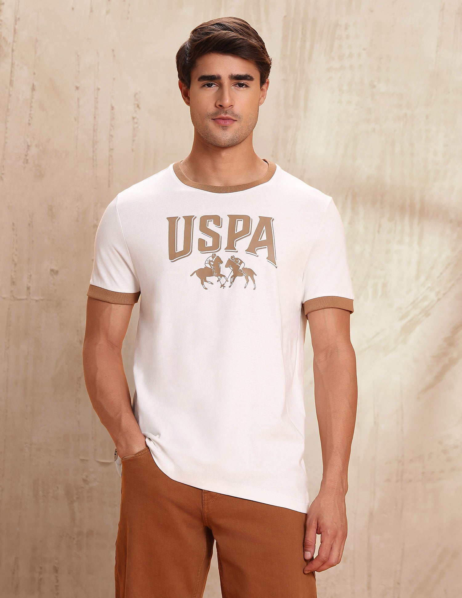 Pure Cotton Brand Printed T-Shirt Ivory - U.S. POLO ASSN. | Large