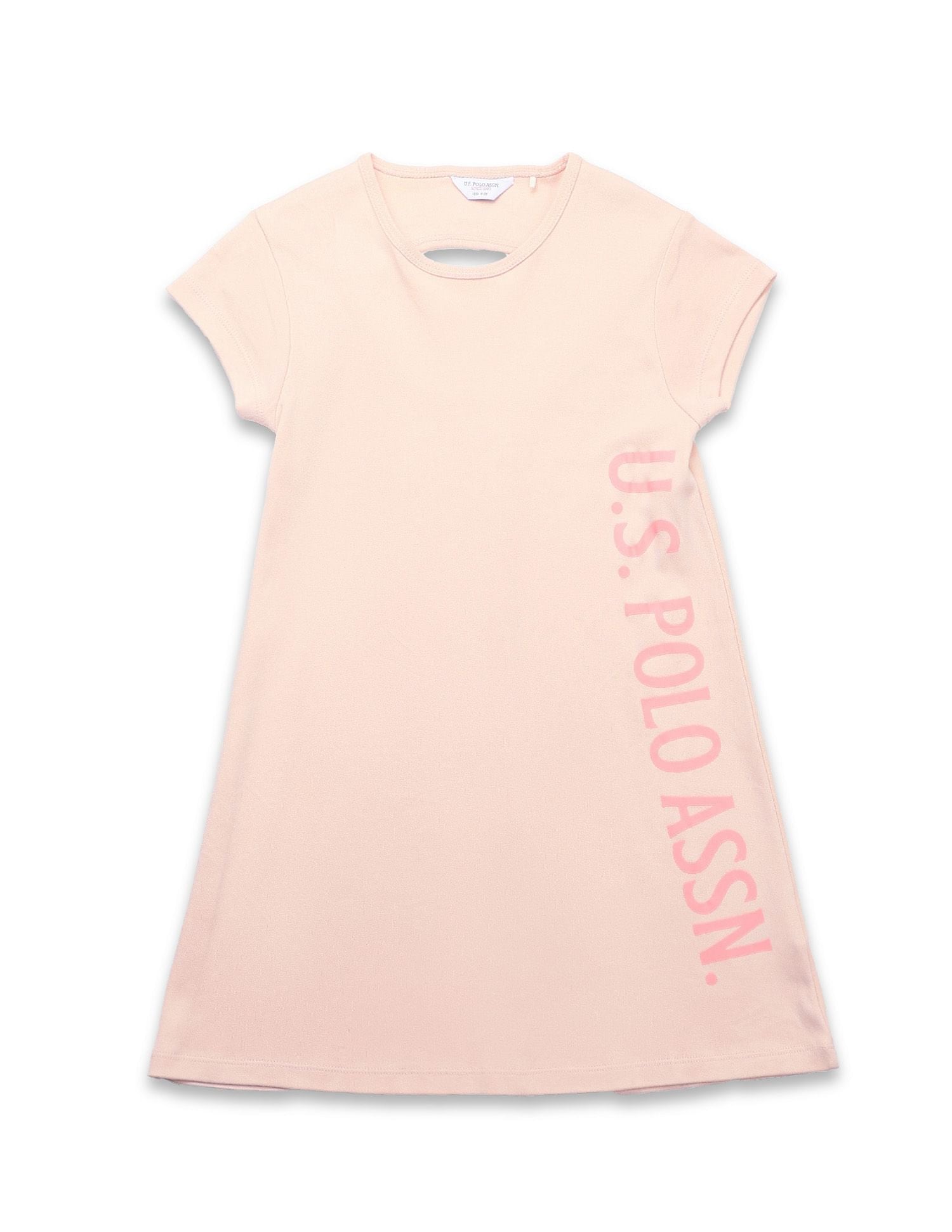 Girls Brand Printed A Line Dress Beige - U.S. POLO ASSN. | Large