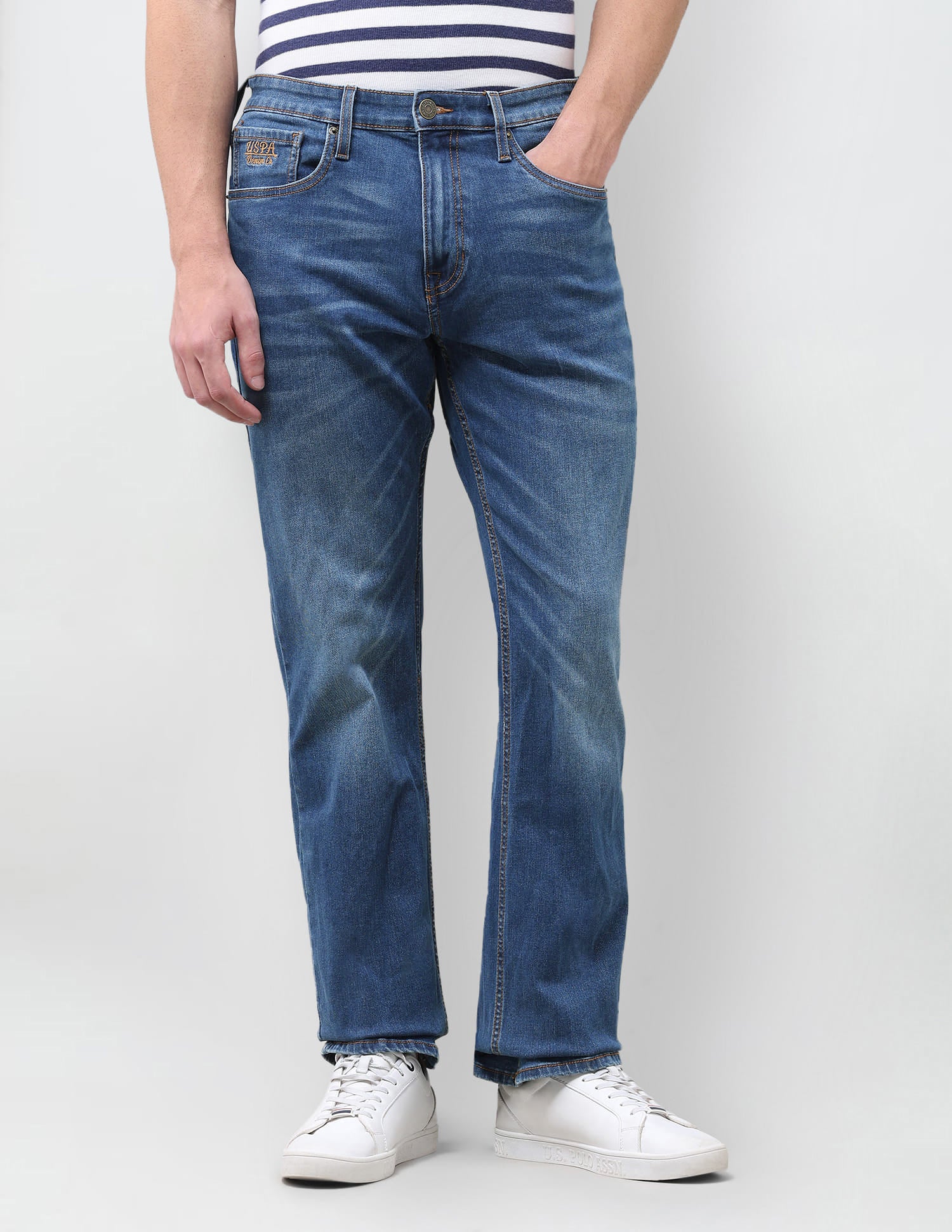 Solid Bootcut Fit Jeans Blue - U.S. Polo Assn. India | Large
