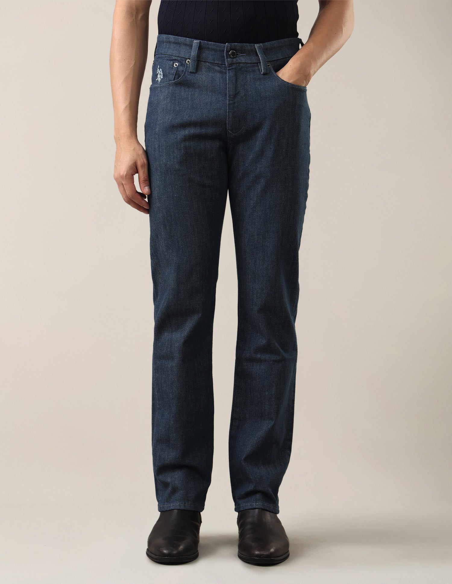 Harold Slim Straight Fit Blue Jeans Blue - U.S. Polo Assn. India | Large