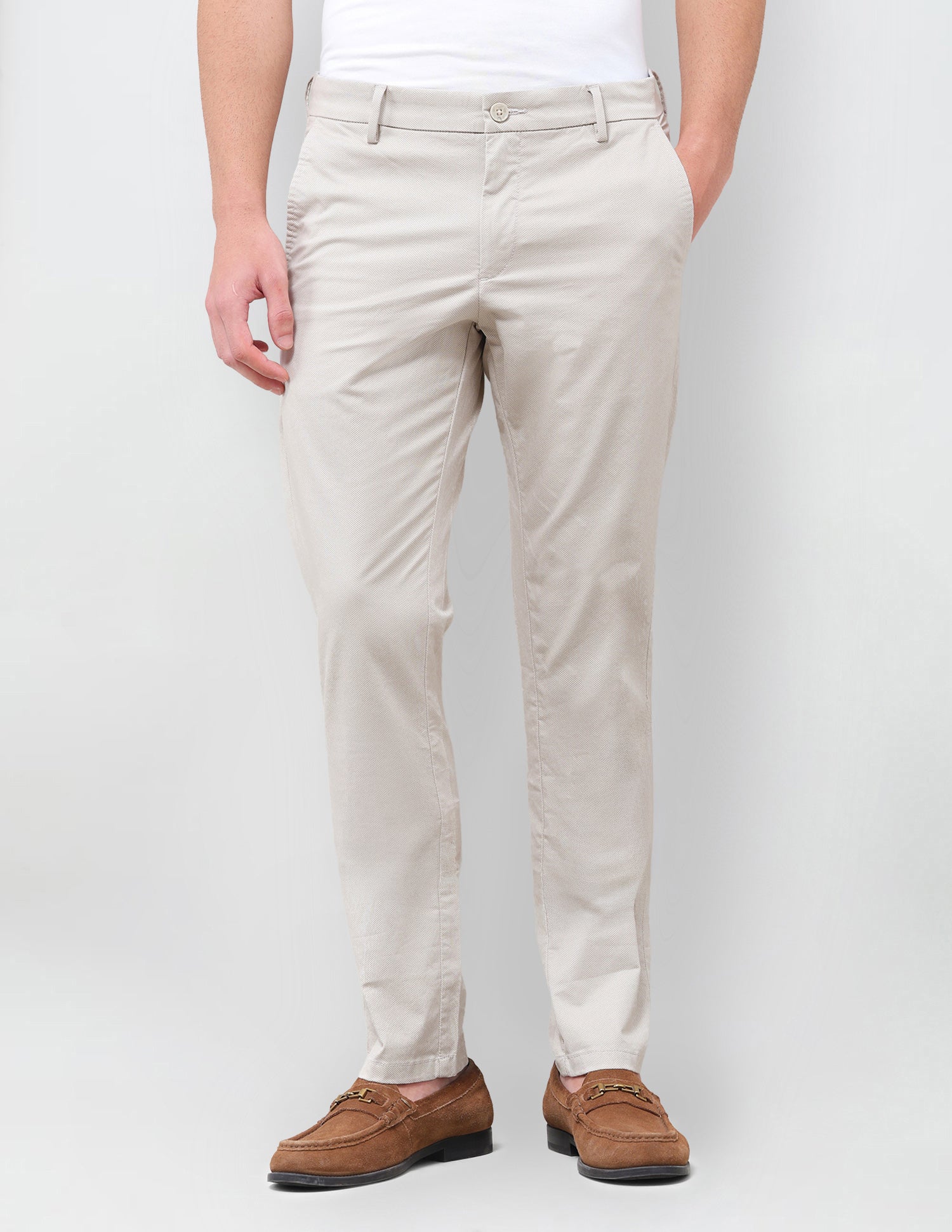 Denver Slim Fit Satin Trouser Beige - U.S. Polo Assn. India | Large