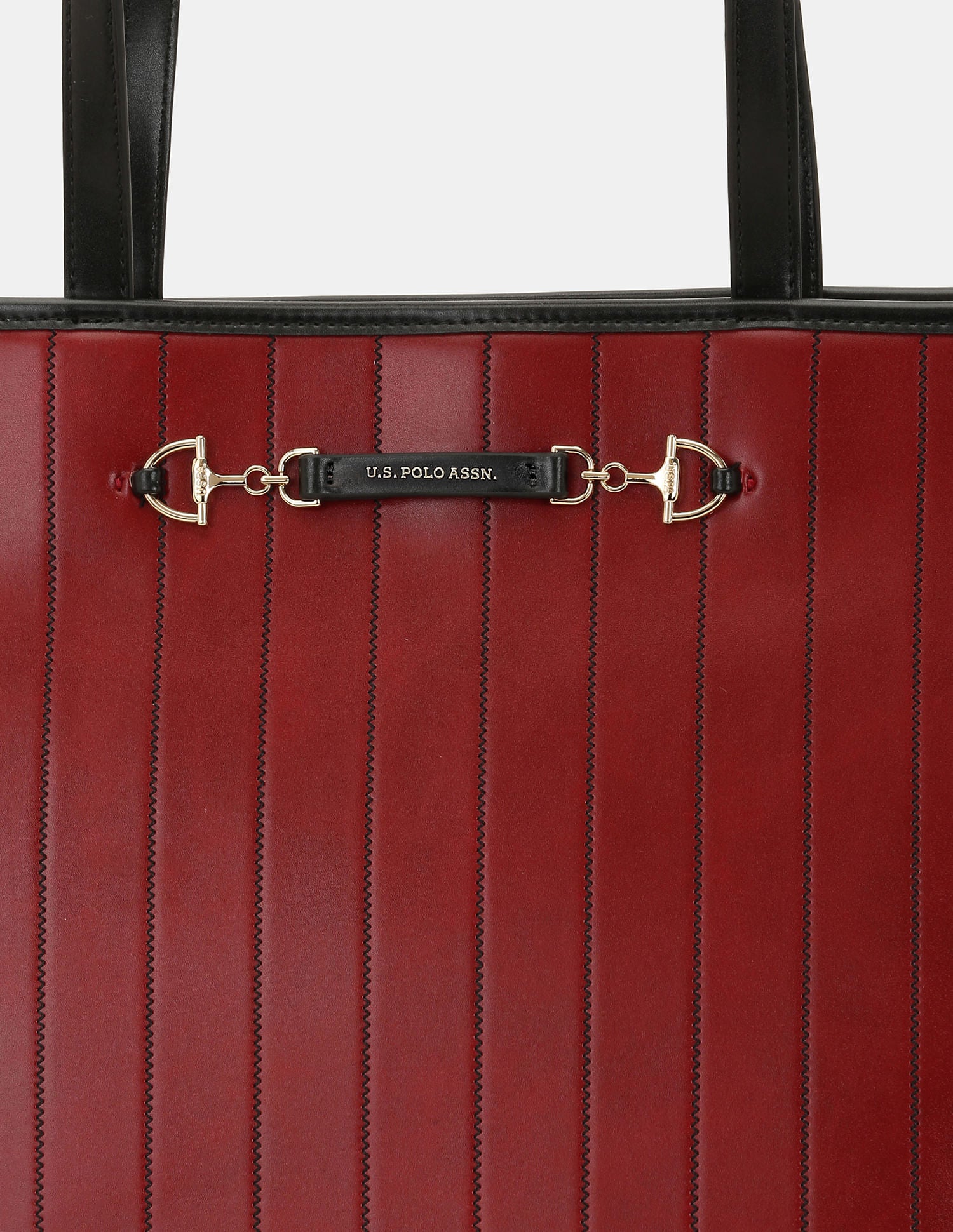 Women Bunny Striped Office Tote bag Burgundy - U.S. POLO ASSN. | Large