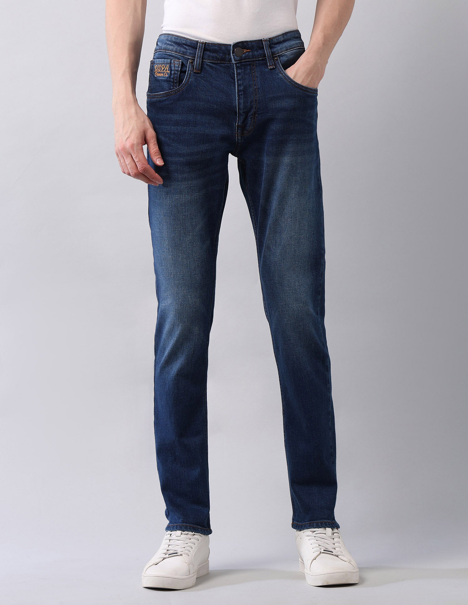 Brandon Slim Tapered Fit Blue Jeans Blue - U.S. Polo Assn. India | Large