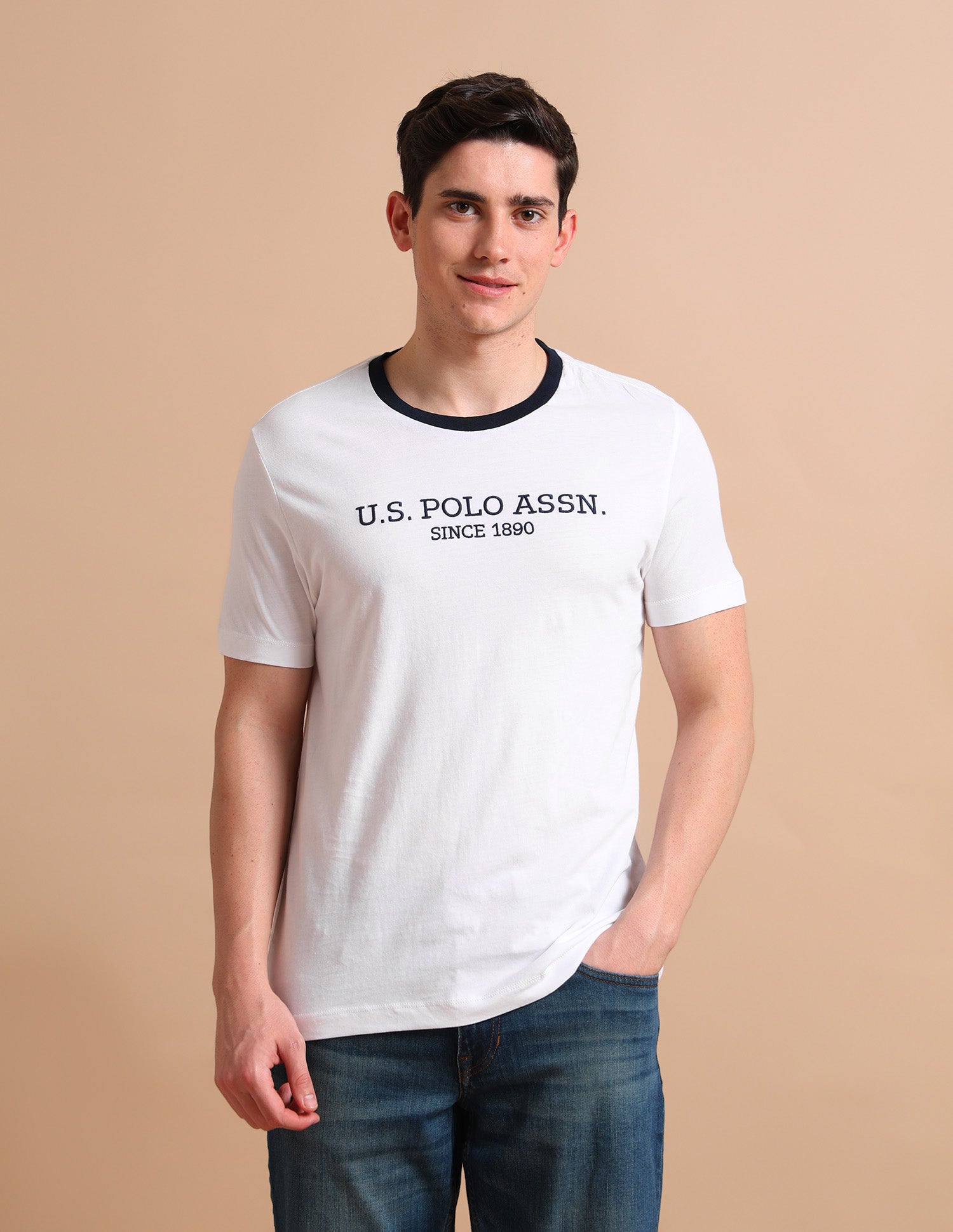 Embroidered Logo T-Shirt White - U.S. POLO ASSN. | Large