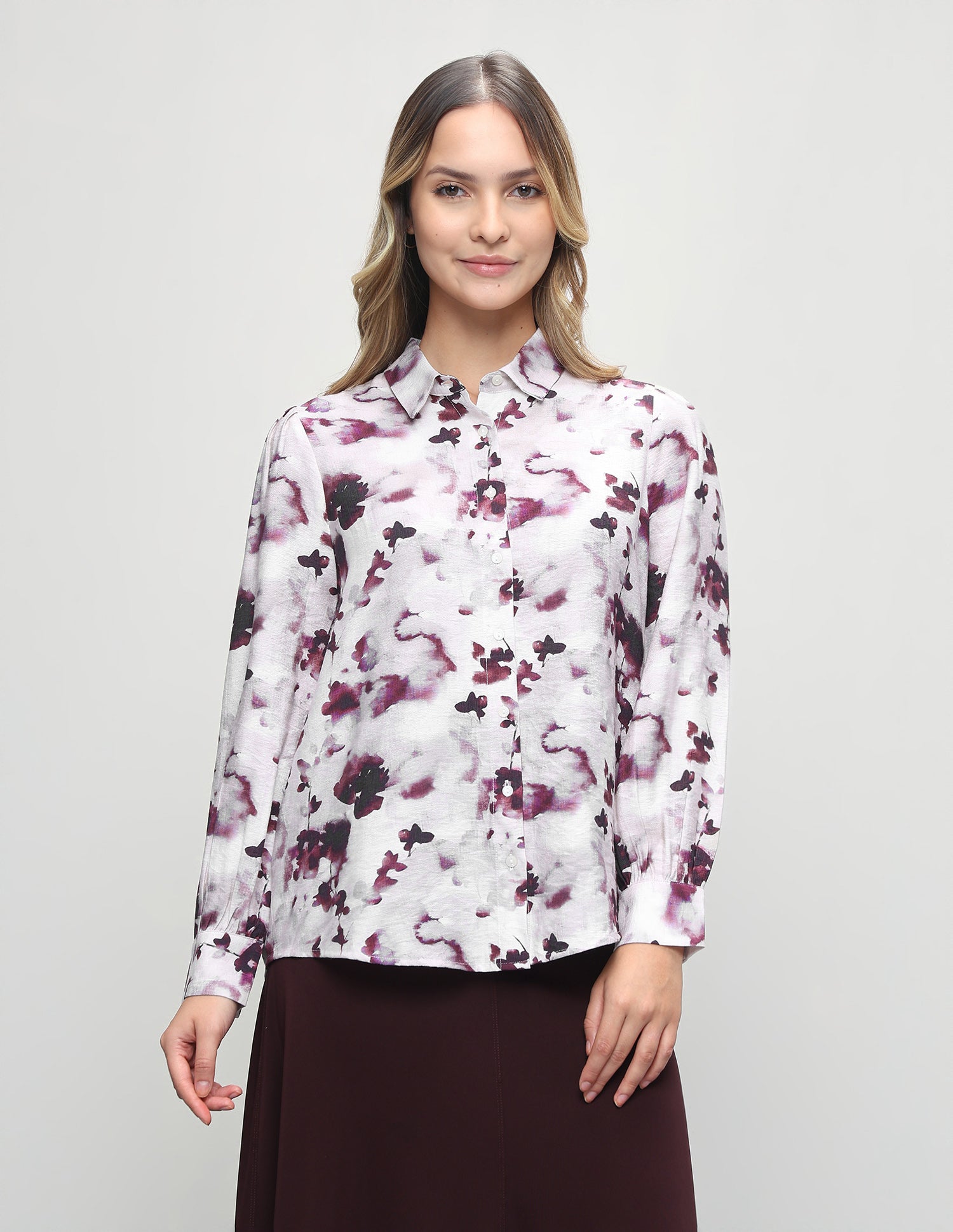 Abstract Printed Regular Fit Shirt Wine - U.S. Polo Assn. India | Large