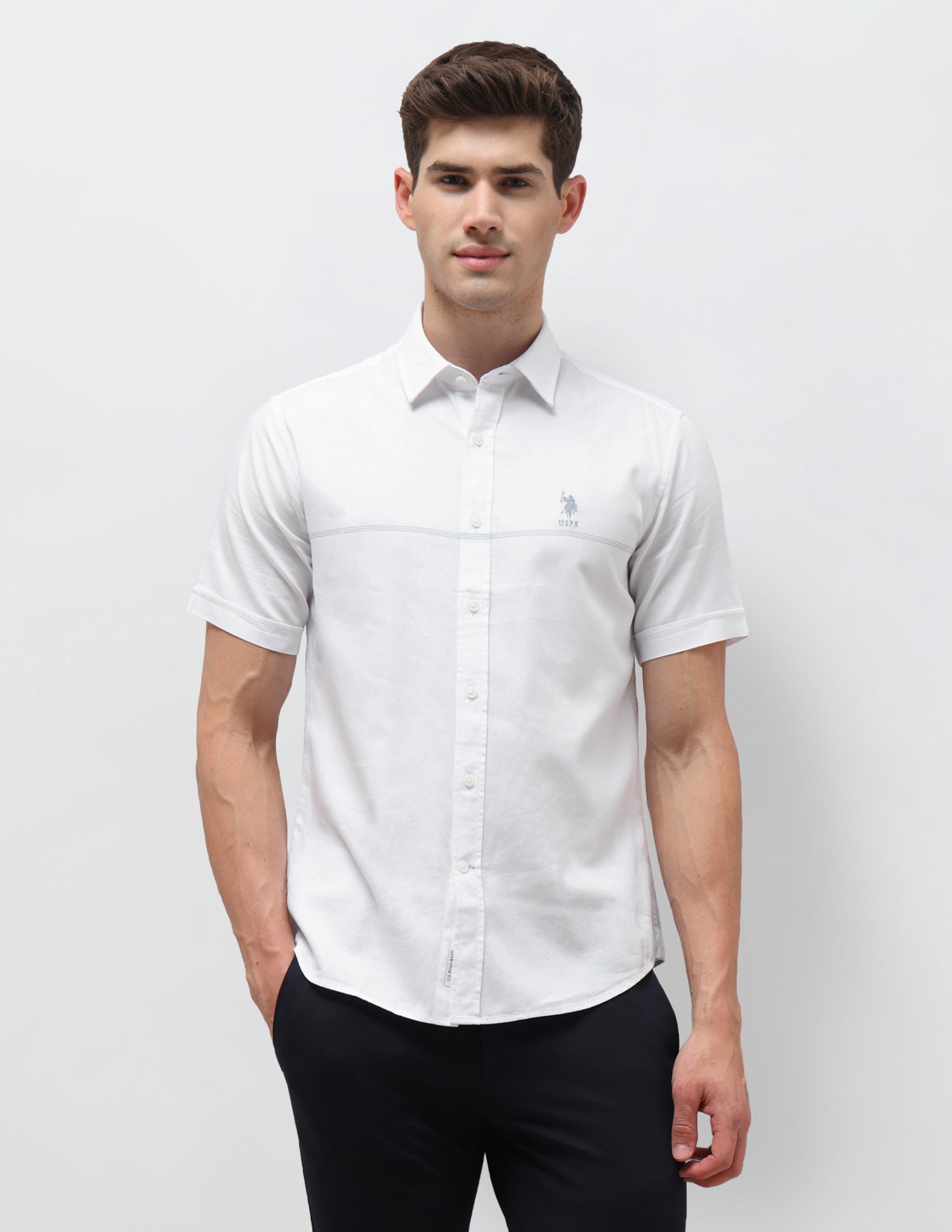 Twill Regular Fit Shirt White - U.S. Polo Assn. India | Large