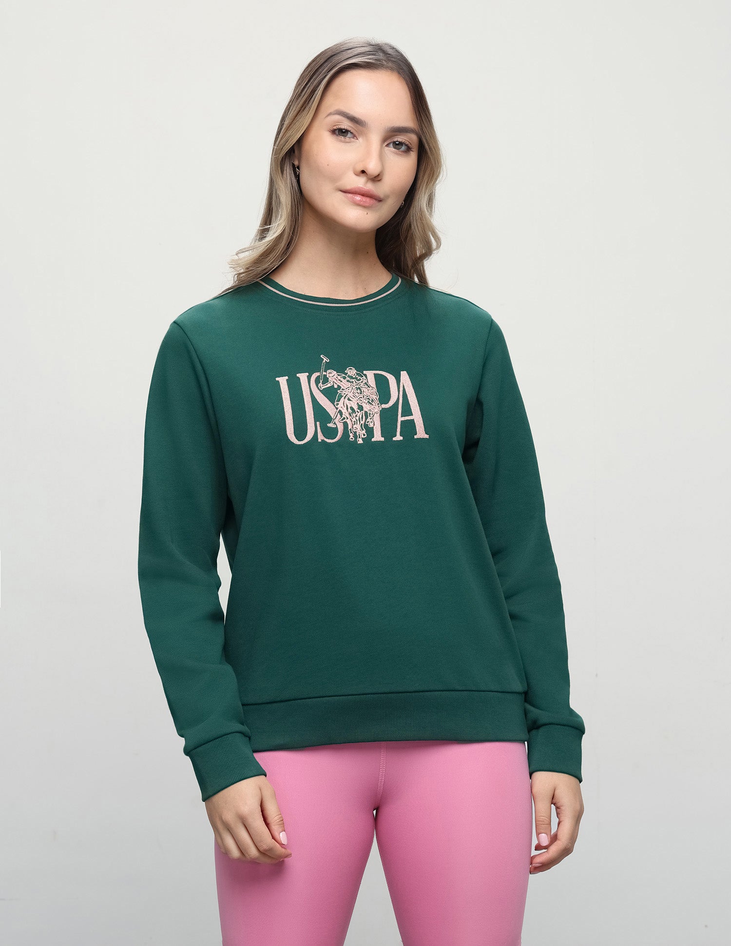 Brand Embroidered Regular Fit Sweatshirt Dark Green - U.S. Polo Assn. India | Large