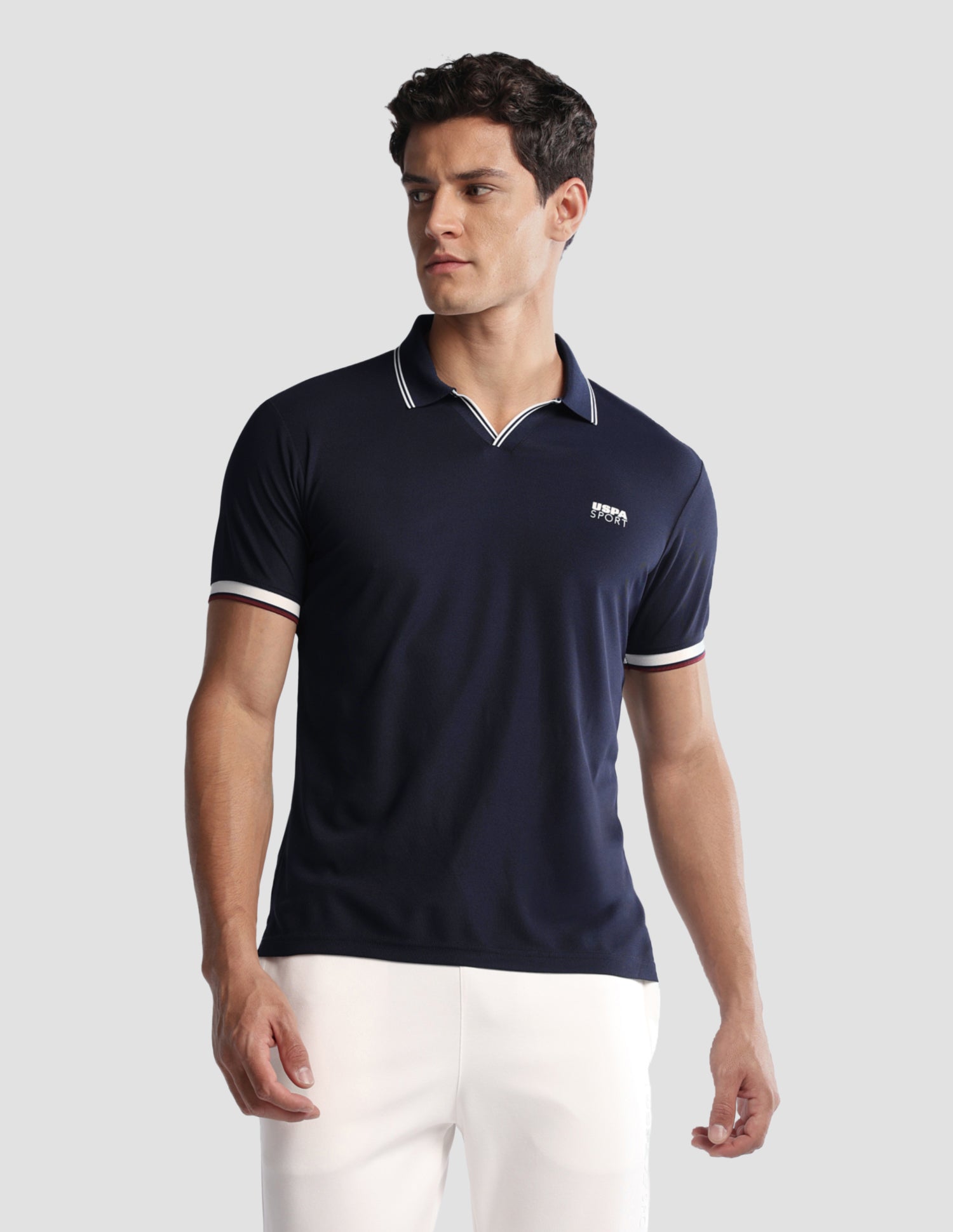 Solid Regular Fit Active Polo Shirt Navy - U.S. Polo Assn. India | Large