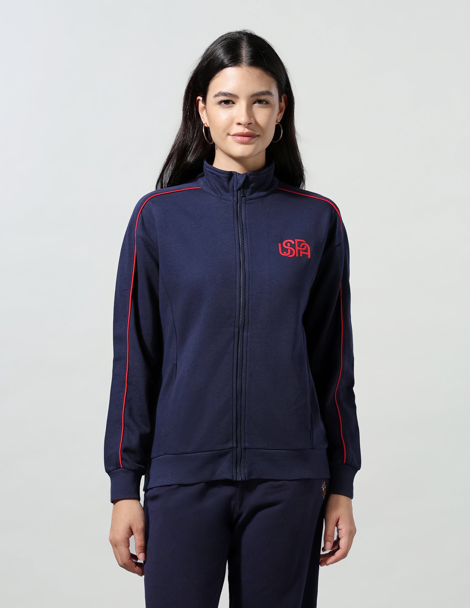 High Neck Zipper Jacket Navy - U.S. Polo Assn. India | Large