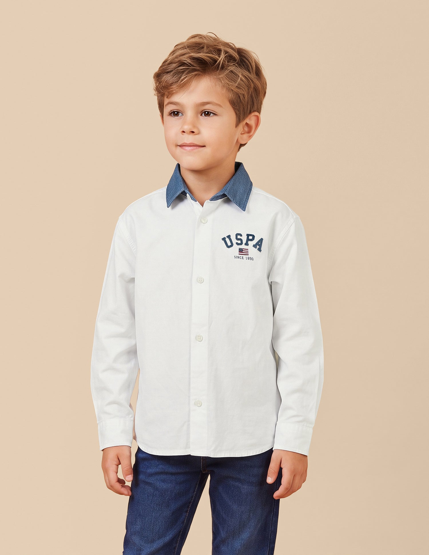 Solid Boxy Fit Shirt White - U.S. Polo Assn. India | Large