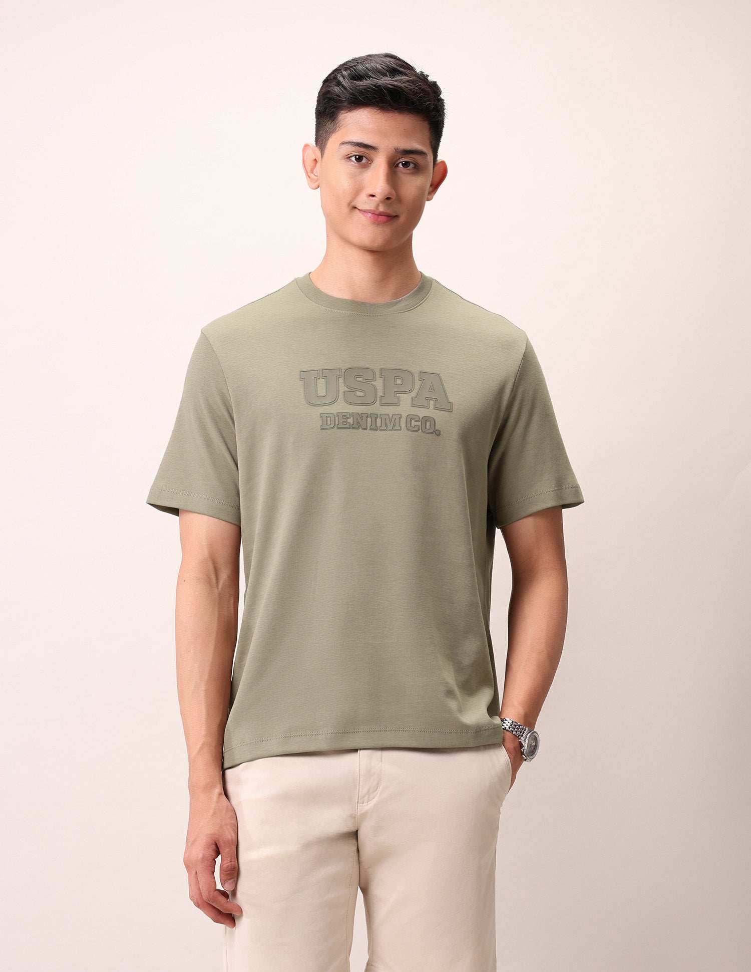 Relaxed Fit Outdoor T-Shirt Beige - U.S. Polo Assn. India | Large