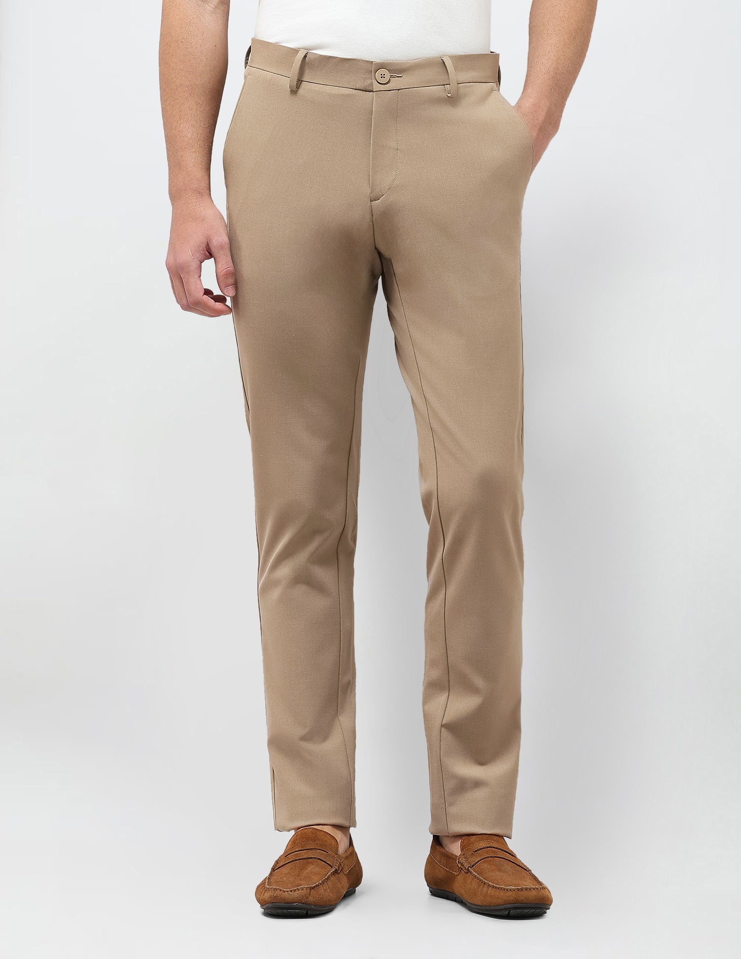 Mid Rise Denver Slim Fit Trousers Light Khaki - U.S. Polo Assn. India | Large