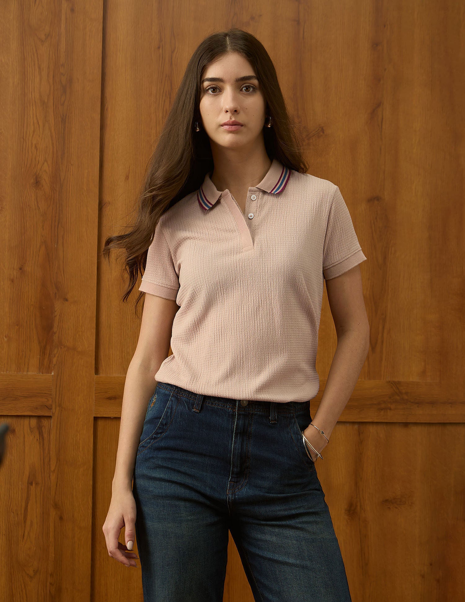 Regular Fit Textured Polo Shirt Beige - U.S. POLO ASSN. | Large