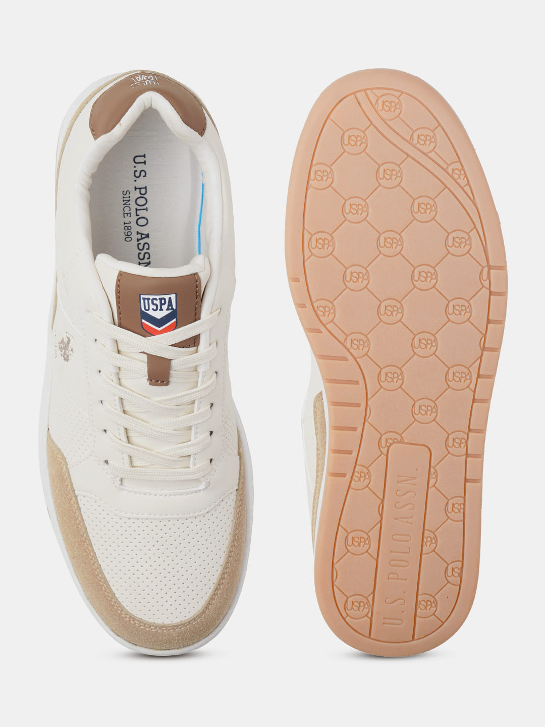 Men Colour Blocked Simon 2.0 Sneakers Beige - U.S. Polo Assn. India | Large