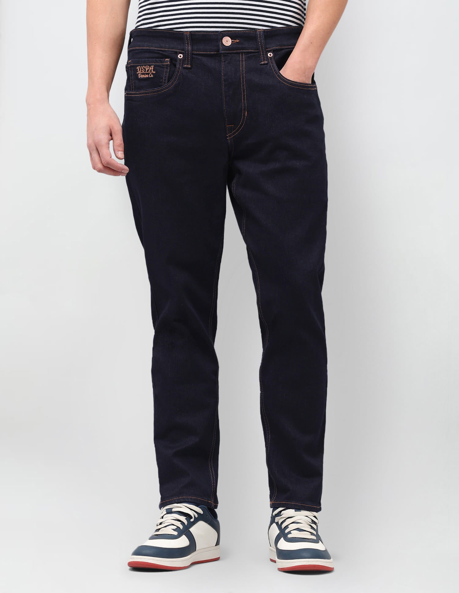 Solid Straight Fit Jeans Blue - U.S. Polo Assn. India | Large