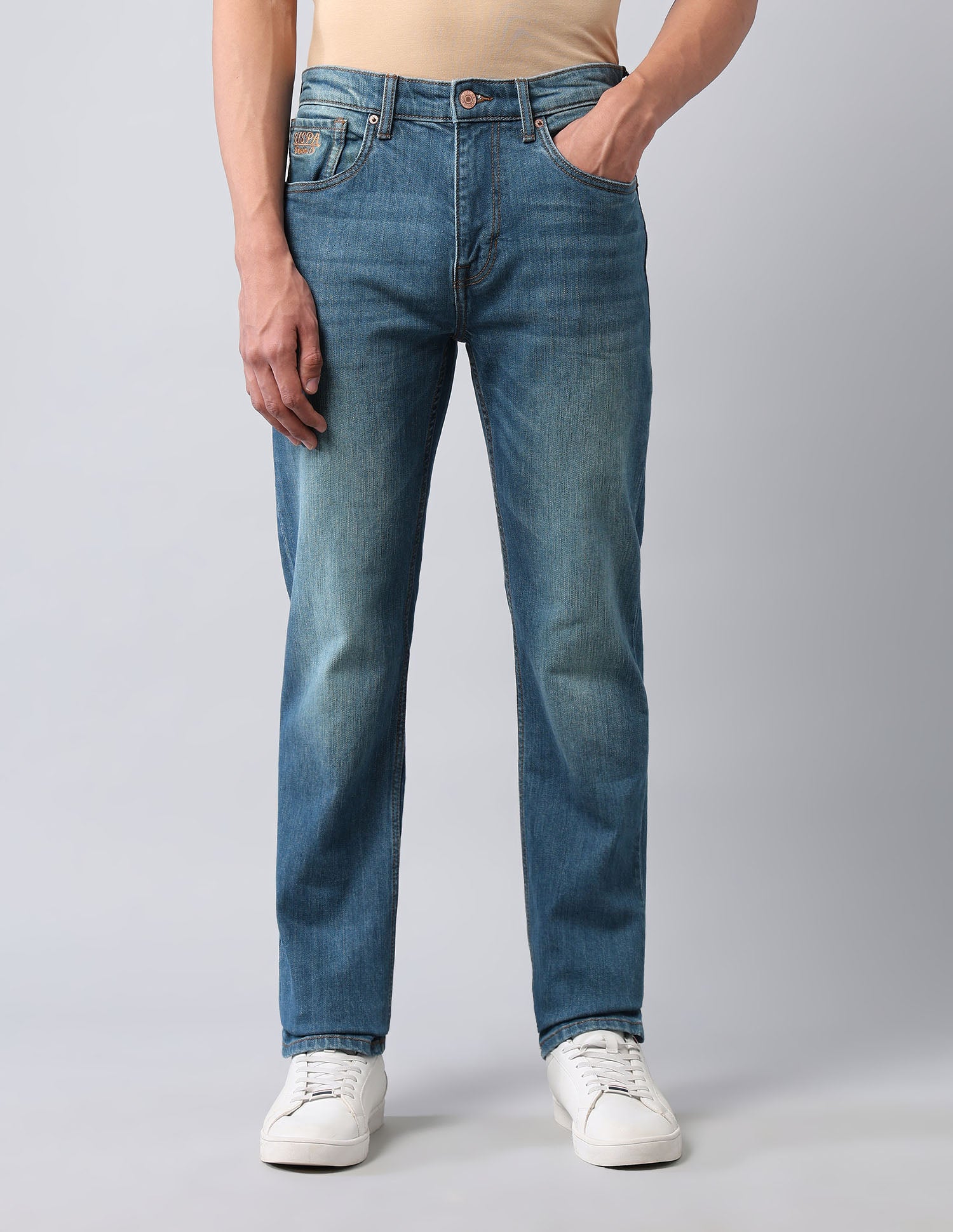 Harold Slim Straight Fit Blue Jeans Blue - U.S. POLO ASSN. | Large