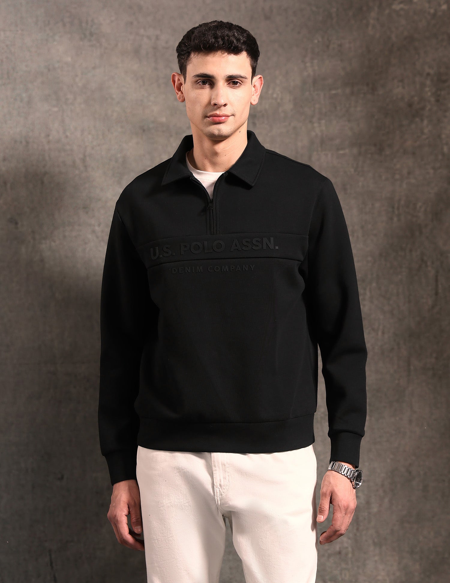 Black & Gold Regular Fit Sweatshirt Black - U.S. POLO ASSN. | Large