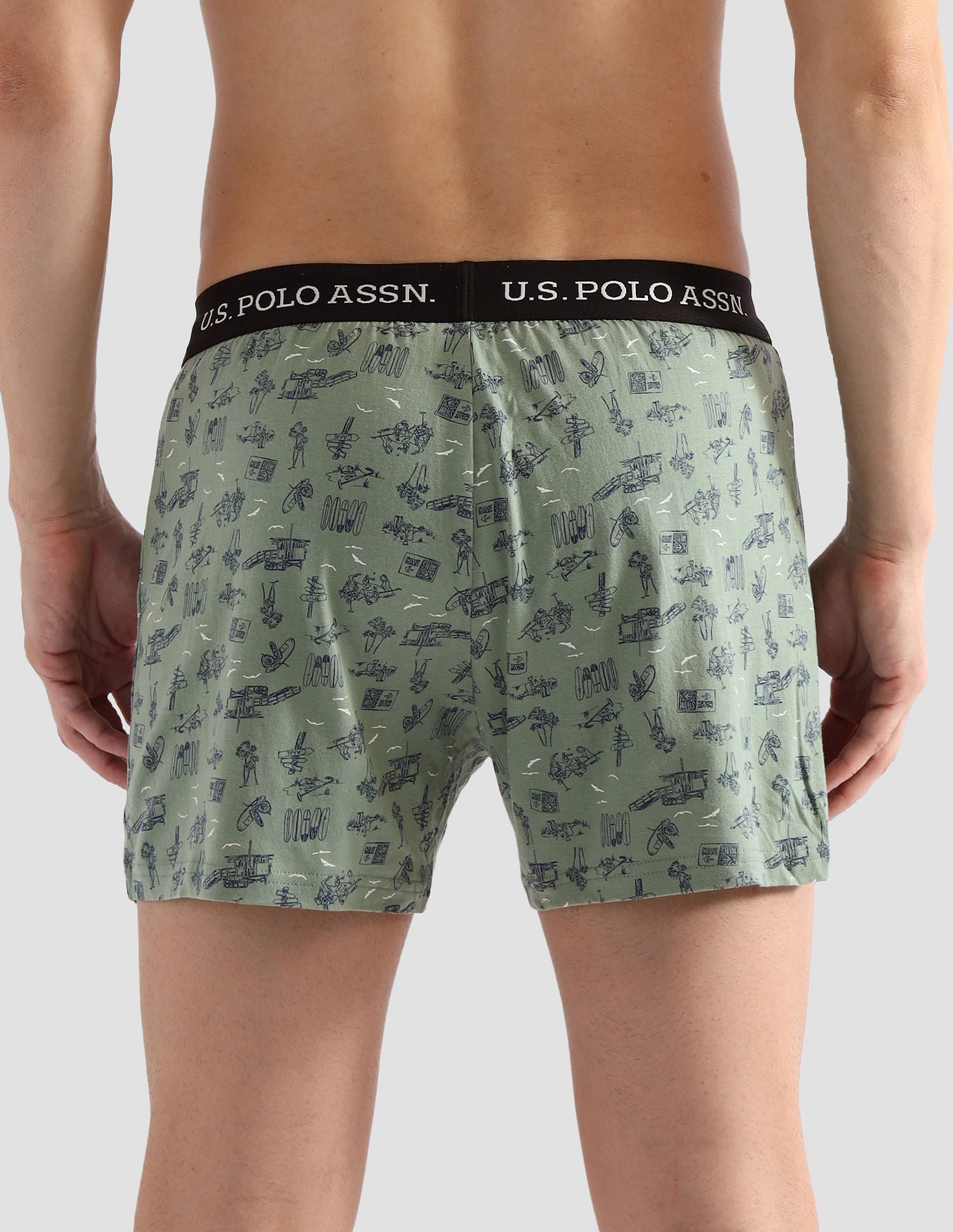 Comfort Regular Fit Solid OEX09 Boxers - Pack of 2 Navy and Green Bay - U.S. POLO ASSN. | Large