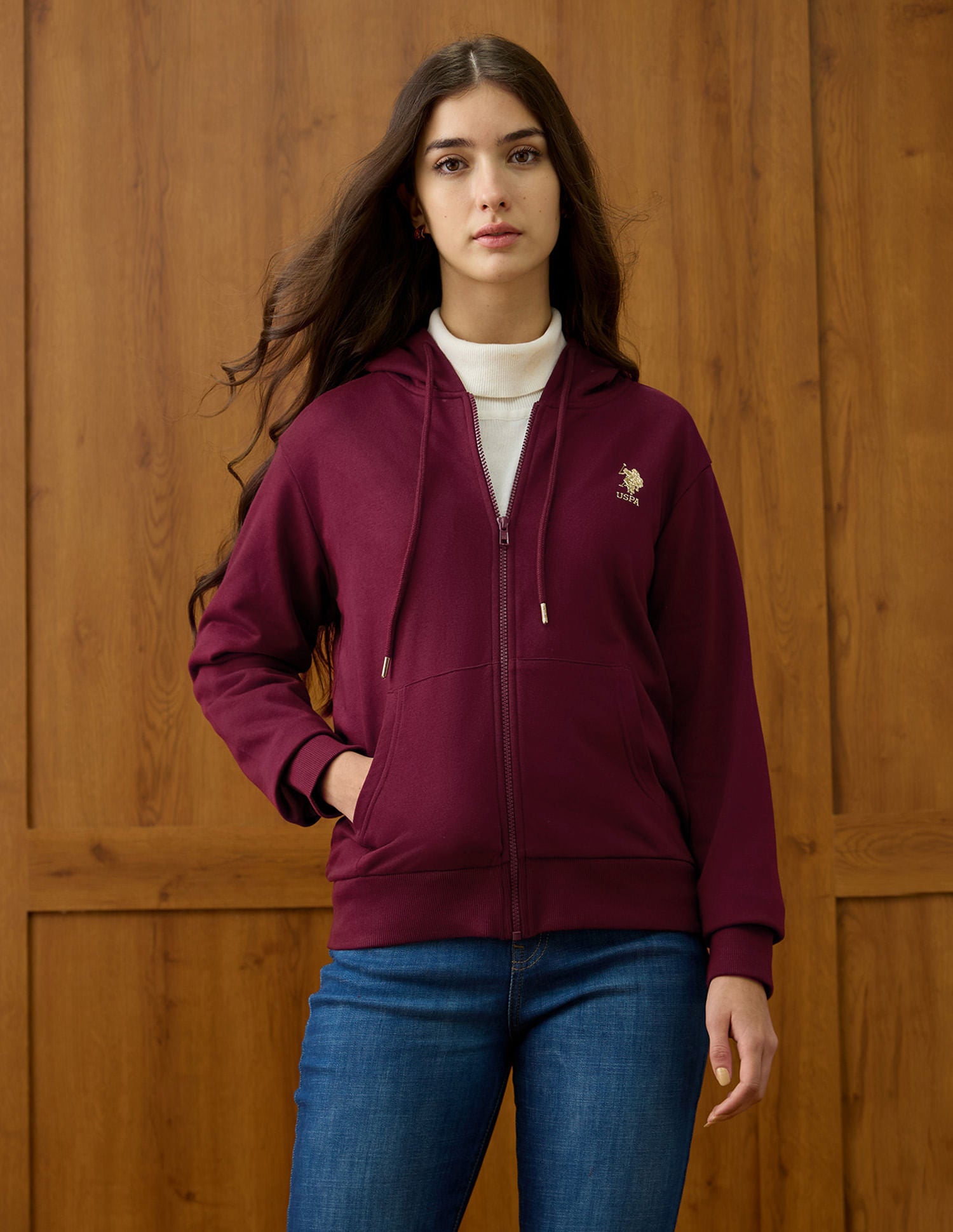 Regular Fit Solid Sweatshirt Red - U.S. POLO ASSN. | Large