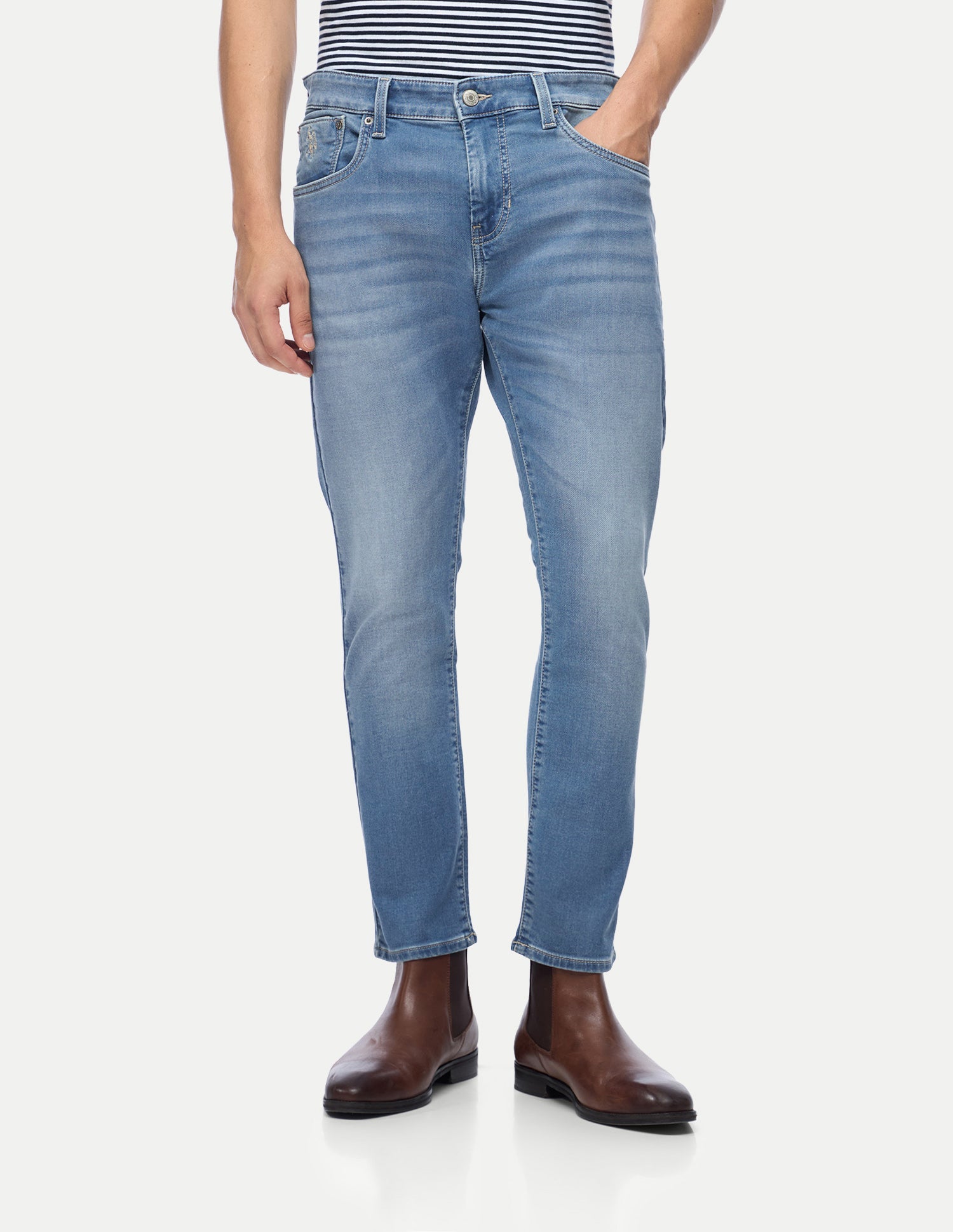 Henry Tapered Fit Blue Jeans Light Blue - U.S. Polo Assn. India | Large
