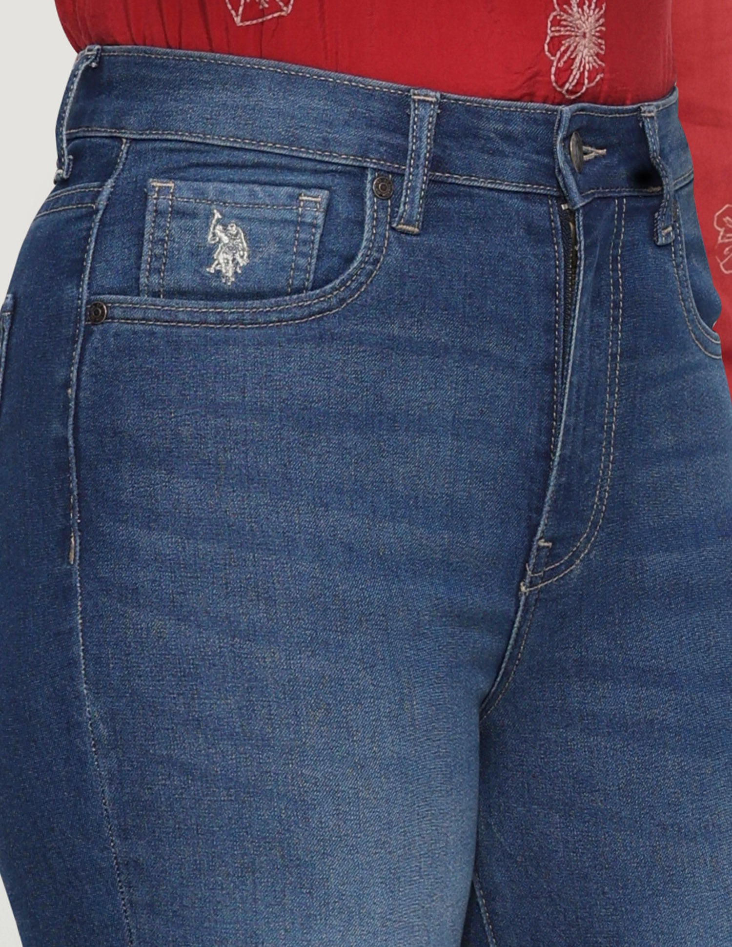 High Rise Skinny Bootcut Jeans Dark Blue - U.S. Polo Assn. India | Large