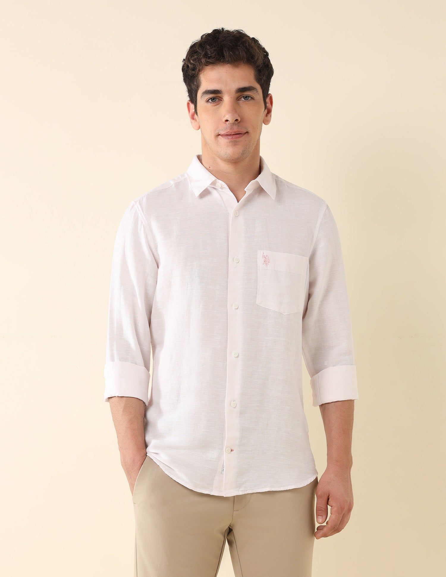 Solid Tailored Fit Shirt Pink - U.S. Polo Assn. India | Large