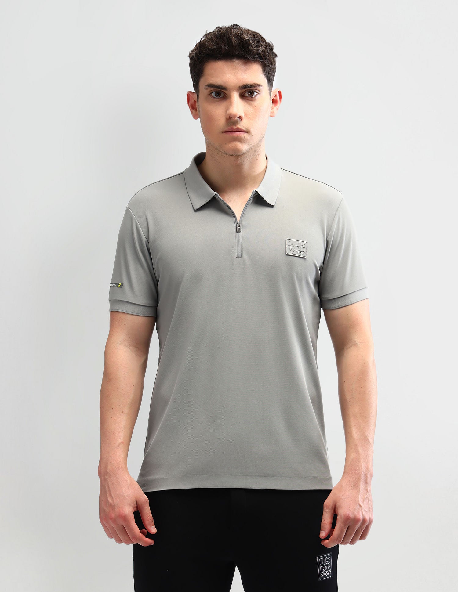 Slim Fit Solid Polo Shirt Grey - U.S. Polo Assn. India | Large