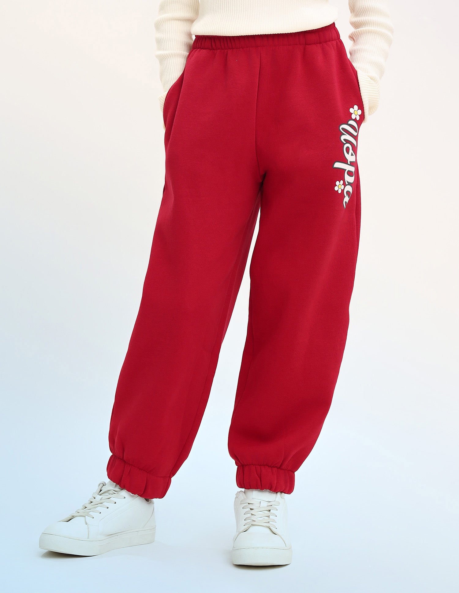 Girls Solid Regular Fit Joggers Red - U.S. POLO ASSN. | Large