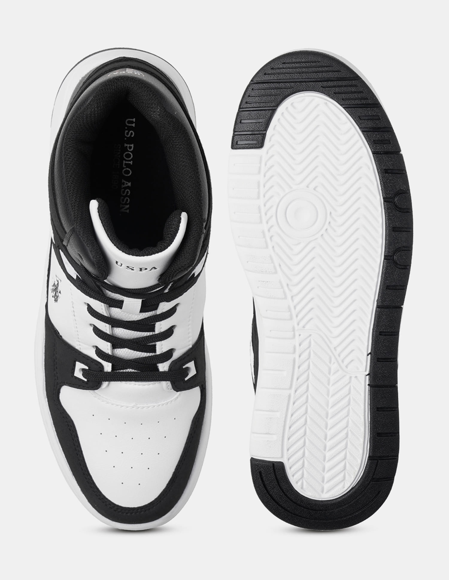 Colour Blocked Mid Top Bruce 2.0 Sneakers Black - U.S. Polo Assn. India | Large