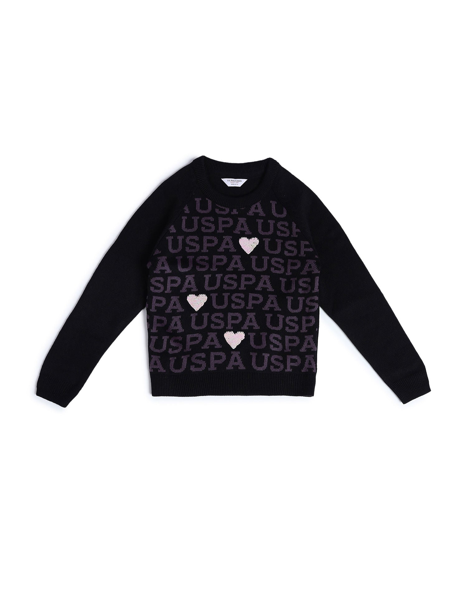 Girls Flip Sequence Sweater Black - U.S. POLO ASSN. | Large